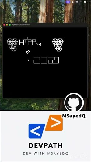 Happy new year 🎉 2026 Python turtle 🐢 helps to do this