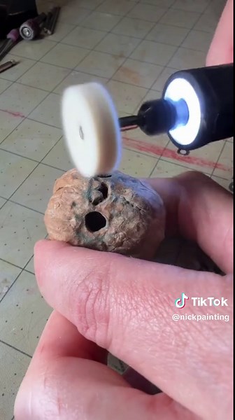 Carving a Walnut Blob with a Rotary Tool