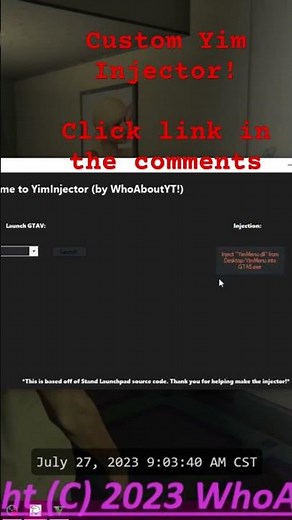 Custom YIM MENU INJECTOR #6969 #gtav #gtavfreemodmenu #gaming