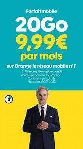 6 secondes pour une annonce spéciale ! Sosh ça veut dire un forfait mobile 20Go à 9,99€/mois, sans engagement sur Orange, le réseau mobile n°1*. (*Rapport ARCEP 2023) 👉 https://shop.sosh.fr/mobile/forfait-bon-plan-promo-20go-15go | Sosh