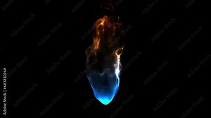 abstract representation of the elements of fire and ice colliding