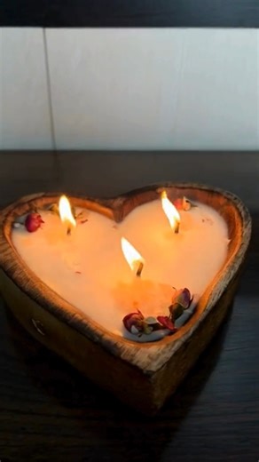 Being Sage on Instagram: "Don't know what to gift her? We’ve got you covered. 🎁 These beautiful triple-wick heart candles bring the warmth and elegance she deserves. Shop the collection now! [Heart-shaped candles, luxury candle gift, wooden dough bowl candles, unique gift ideas for women, aromatherapy candles, romantic home lighting] . #GiftsForHer #InteriorDesign #AestheticCandles #ValentineGifts #beingsage"