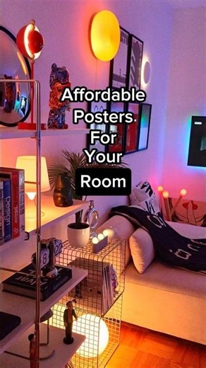 Way to make your room look unique!🔥🎱 #bedroomdecor #posters