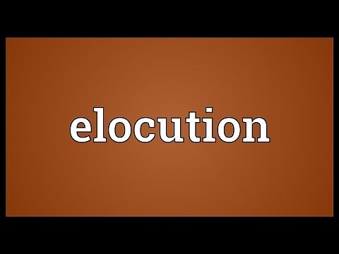Elocution Meaning