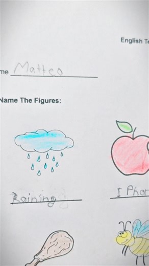 Matteo English Test Grading #student #teacherstudent #drawing #englishteacher #englishtest #art