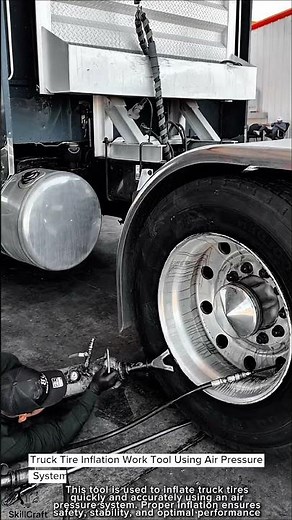 Truck Tire Inflation Work Tool Using Air Pressure System #worktool
