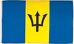 AZ FLAG - Barbados Flag - 3x5 Ft - 100D Polyester Barbadian Banner with Two Metal Grommets - Fade Resistant - Vivid Colors - 3' x 5' Feet - 150x90 Cm