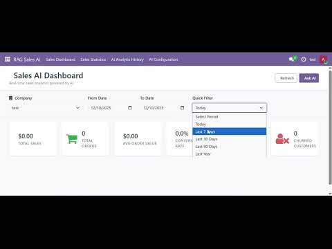 Odoo 19 AI Analysis — Smart Sales Dashboard with AI smart Analysis and recmommendations