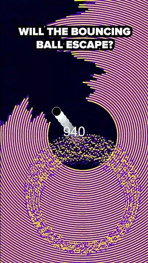 Can it escape? 🤔 #satisfyingvideo #physics #bouncingball