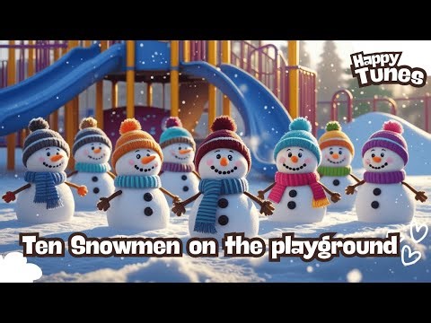 🎵 Happy Tunes — Ten Snowmen on the playground — Songs for Kids🎵