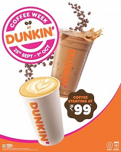 182K views · 11 reactions | Your coffee just slid into your DMs to announce “The Dunkin Coffee Week”  ☕李 Coffee starting @ ₹99. 25 Sept–01 Oct. Swing by or tap to order. [Dunkin coffee offer, International Coffee Day offer, Dunkin India, coffee near me, order Dunkin online, Dunkin Coffee Week] #RunsOnDunkin #DunkinIndia #CoffeeLovers #InternationalCoffeeDay #CoffeeDeals #LimitedTimeOffer #SipHappiness #CoffeeMood | Dunkin' | Facebook
