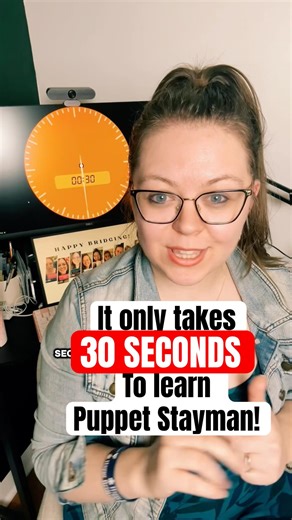 It only takes 30 seconds to learn Puppet Stayman! #bridge #happybridging #learn #beginner