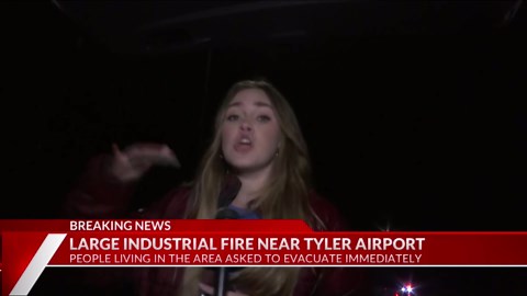 Industrial fire prompts evacuations near Tyler Pounds airport