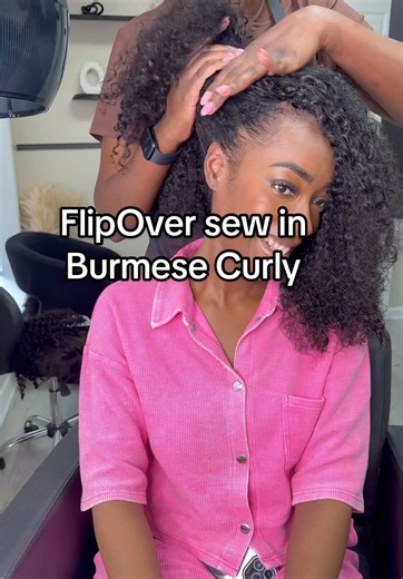 Burmese Curly Flip Over Sew-In with 3 Bundles