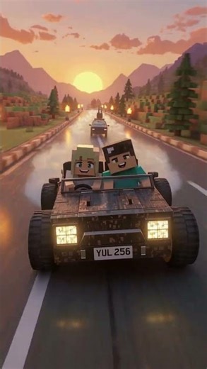 Minecraft Jeep Drive 🚙✨ Smooth Road Journey #minecraft #jeep #adventure #shorts