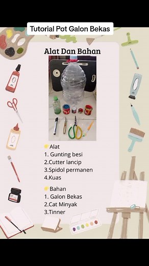 Tutorial Cara Membuat Pot Bunga dari Galon Bekas