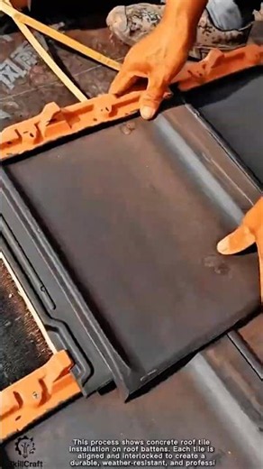 Concrete Roof Tile Installation Work Tool on Roof Frame #worktool
