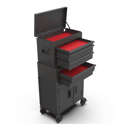 Open Box Hyper Tough 20-Inch 5-Drawer Steel Tool Chest with Ball-Bearing Slides, 300 lb Capacity, Black