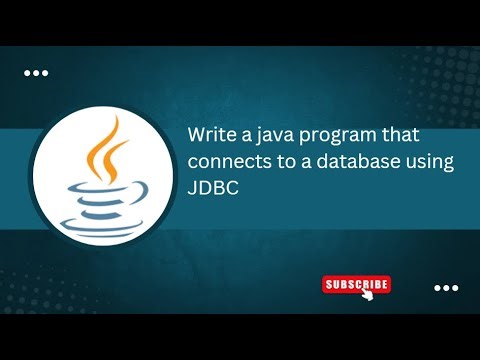 Exercise – 9a) Write a java program that connects to a database using JDBC