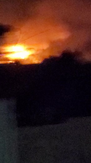 Intense Fire Scene with Bright Orange Flames