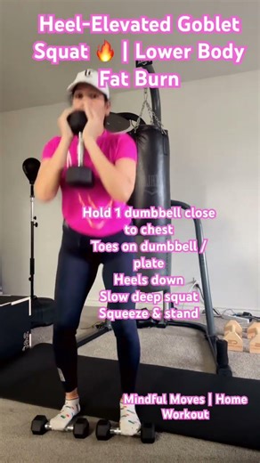 Heel-Elevated Goblet Squat 🔥 | Lower Body Fat Burn#trending #homeworkout #fitnessshorts
