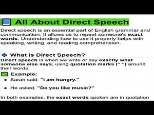 All About Direct Speech | Easy English Grammar Lesson