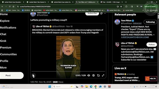 When Will the Seditious Six be Charged and Arrested? Judicial Watch President @TomFitton discusses potential acts of sedition by members of Congress targeting President Trump. WATCH NOW! | Judicial Watch
