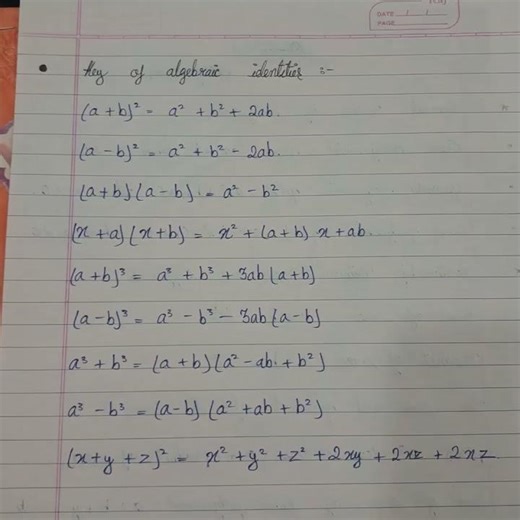 maths chapter 2 polynomial formulas