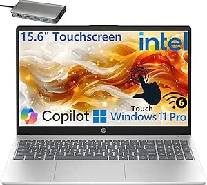 HP 15.6" Touchscreen Laptop Computer for Home Business and Student, 16GB DDR4 RAM, 1TB PCIe SSD, 13th Gen Intel 6-Core (Beat i5-1155G7), WiFi 6, Bluetooth 5.3, Copilot Key, Windows 11 Pro, USB Hub