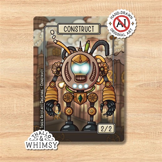 Construct MTG Tokens (5-pack) – Hand-illustrated, 2/2artifact Token Commander EDH - Etsy