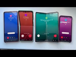 Google Duo Incoming Call Four Phones Samsung Galaxy note10 & z Fold3 & S10e