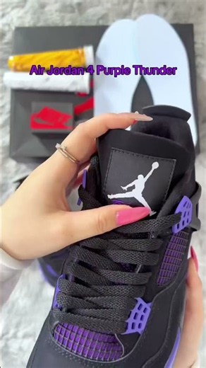 The Jordan 4 Purple Thunder is STRAIGHT ELECTRIC Black + purple just hits DIFFERENT