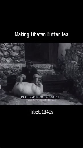 @tibetinhistory Tibetan butter tea, known as ‘Bhoe-cha’, is a traditional drink made from brewed black tea, yak butter, salt, and water. It is a staple of daily life on the Tibetan plateau, valued for providing warmth, energy, and nourishment in the cold, high-altitude climate. Strong black tea leaves are boiled in water for a long time to create a dark, concentrated tea. This tea is then strained and poured into a tall wooden churn or container. Yak butter and a pinch of salt are added, and the