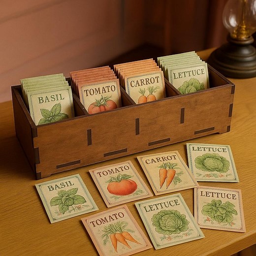 Seed Storage Box, Wooden Seed Box, Seed Organizer, Garden Seed Container, Seed Storage, Seed Packet Holder, Gardening Box, Gardener Box - Etsy