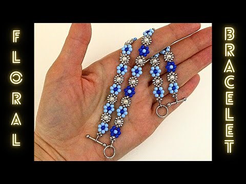 How to make a flower bracelet. Easy beaded jewelry designs