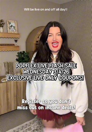 Popflex LIVE this Wednesday 3/4/26 💖✨ I’ll be popping on and off all day with exclusive LIVE-only coupons you won’t see anywhere else. If you’ve been waiting to grab your skorts, hoodies, or bundles… this is your sign. Turn your notifications on 👀 @POPFLEX Active #TikTokShop #Popflex #LiveShopping #ExclusiveDeals #SkortSeason