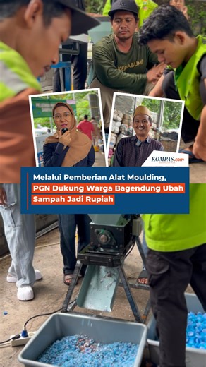 Kompas.com on Instagram: "Pelatihan pengolahan daur ulang sampah plastik digelar di Bank Sampah Al-Bustaniyah, Cilegon, pada 18 Desember 2025. Kegiatan ini mengajak masyarakat Bagendung melihat langsung proses pengolahan sampah plastik dari dekat. Kegiatan ini merupakan bagian dari program CSR PGN melalui dukungan alat-alat moulding untuk pengolahan limbah plastik. Program ini ditujukan untuk mendukung pengelolaan sampah di wilayah Bagendung. Selama kegiatan, peserta belajar mengenali jenis plas