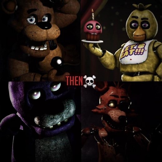 FNAF Now vs Then #fnaf #edit #fnafedit #fnaf1 #secretofthemimic #freddy #bonnie #chica #foxy