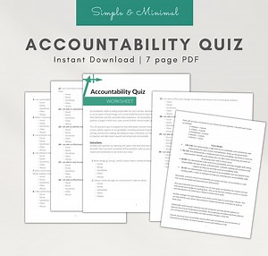 Accountability Worksheet Pdf Addiction Worksheets Accountability Quiz ADHD Adult, Executive Dysfunction, Therapist Worksheet, Self Awareness - Etsy