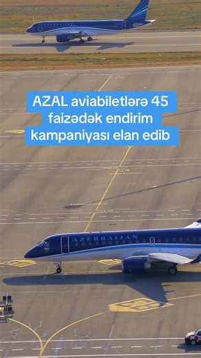 Azərbaycan Hava Yolları (AZAL) yeni ilin ilk səyahətləri üçün sərfəli kampaniya elan edib. Operativ Media xəbər verir ki, kampaniya çərçivəsində baza tarifinə 45%-dək endirimlə dünyanın 50-dən çox şəhərinə uçmaq mümkündür. Biletlər 2026-cı il 18 yanvaradək satışda olacaq və kampaniya 1 fevral – 17 mart 2026 tarixləri arasında baş tutacaq uçuşlara şamil olunur. Hazırda Bakı-İstanbul aviabiletləri 150 AZN-dən, Bakı-Moskva 227 AZN-dən, Bakı-Tbilisi 96 AZN-dən, Bakı-Berlin 254 AZN-dən, Bakı-London 2