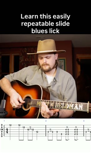 Learn this easily repeatable slide blues lick out of the key of D using open D tuning or Slide D tuning as it also gets called. You can use these ideas in all kinds of blues playing. Happy practicing! 🔥 👉Follow @mattheldmanmusic for more🔥 | Matt Heldman Music