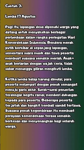 CONTOH TEKS DESKRIPSI YANG MENGGAMBARKAN PERISTIWA