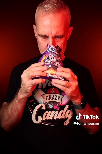 Trying Weird Halloween Candy ASMR: Sugar Skulls, Slasher Sours, Gummi Body Parts