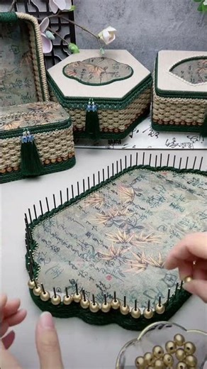 How to Make a Tea Tray Basket with Foam Board and Jute Rope at Home 7