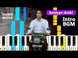 Anniyan - Ambi intro BGM Piano Notes | Blacktunes Piano | Tamil Piano Tutorial