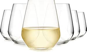 Libbey Signature Greenwich Stemless Wine Glasses, 18-Ounce, Set of 6, Made in USA, Dishwasher Safe, Angular Modern Stemless Glassware, Gift Box