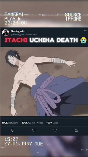 itachi uchiha death scene 😭