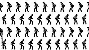 Celebrating dancing pictogram people seamless moving animated looped pattern. Stock Video