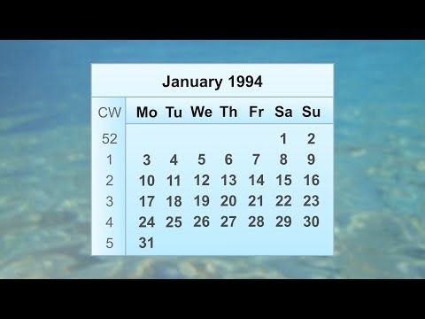 January 1994 Calendar