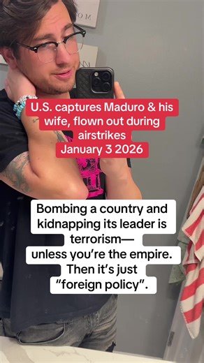 Overnight, the U.S. bombed Venezuela, claimed it captured the president and his wife, and the media barely blinked. No war declaration. No proof. Just explosions, imperial bragging, and silence. If this isn’t terrorism, then terrorism is just what the empire calls its enemies. #politics #america #venezuela #trump